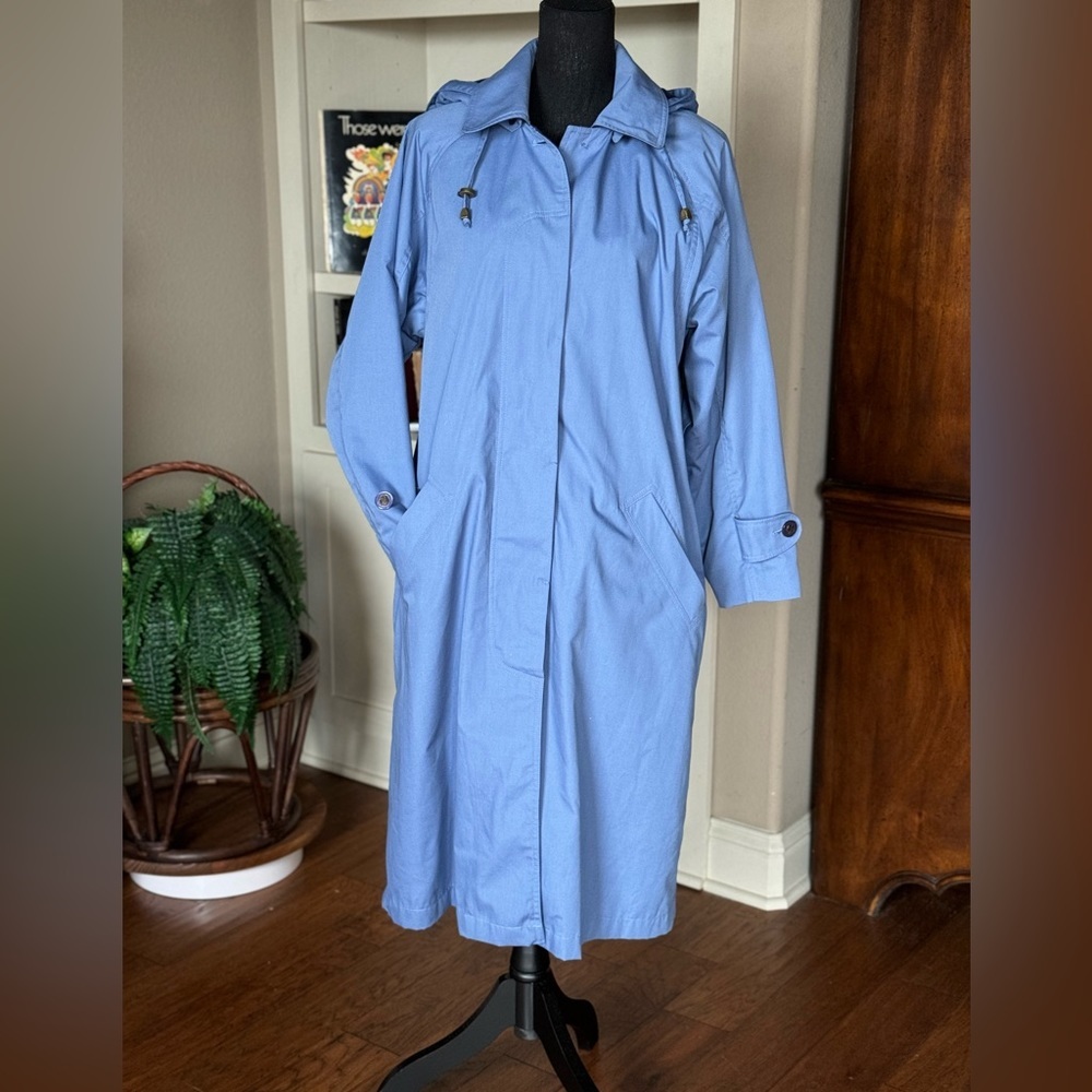 Appleseed’s Petite Blue Trench Coat with Liner